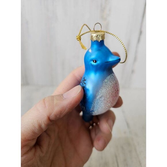 Glass bluebird ornament quail Xmas tree set lot unique - Picture 2 of 15